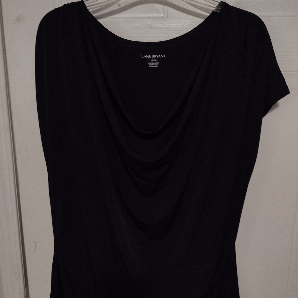 Lane Bryant top black rouched sides 18/20